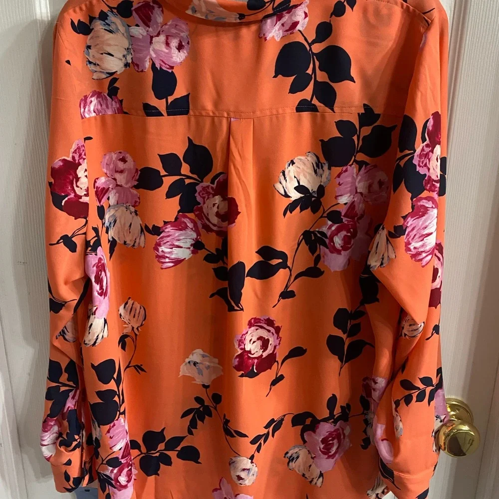 Apt. 9 Orange Floral Women's Top - Picture 4 of 5